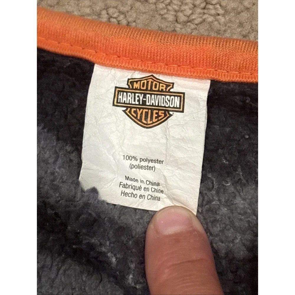 Harley Davidson Motorcycle Bike Fleece Throw Blanket 4'x 5' Flames 2008 Biker